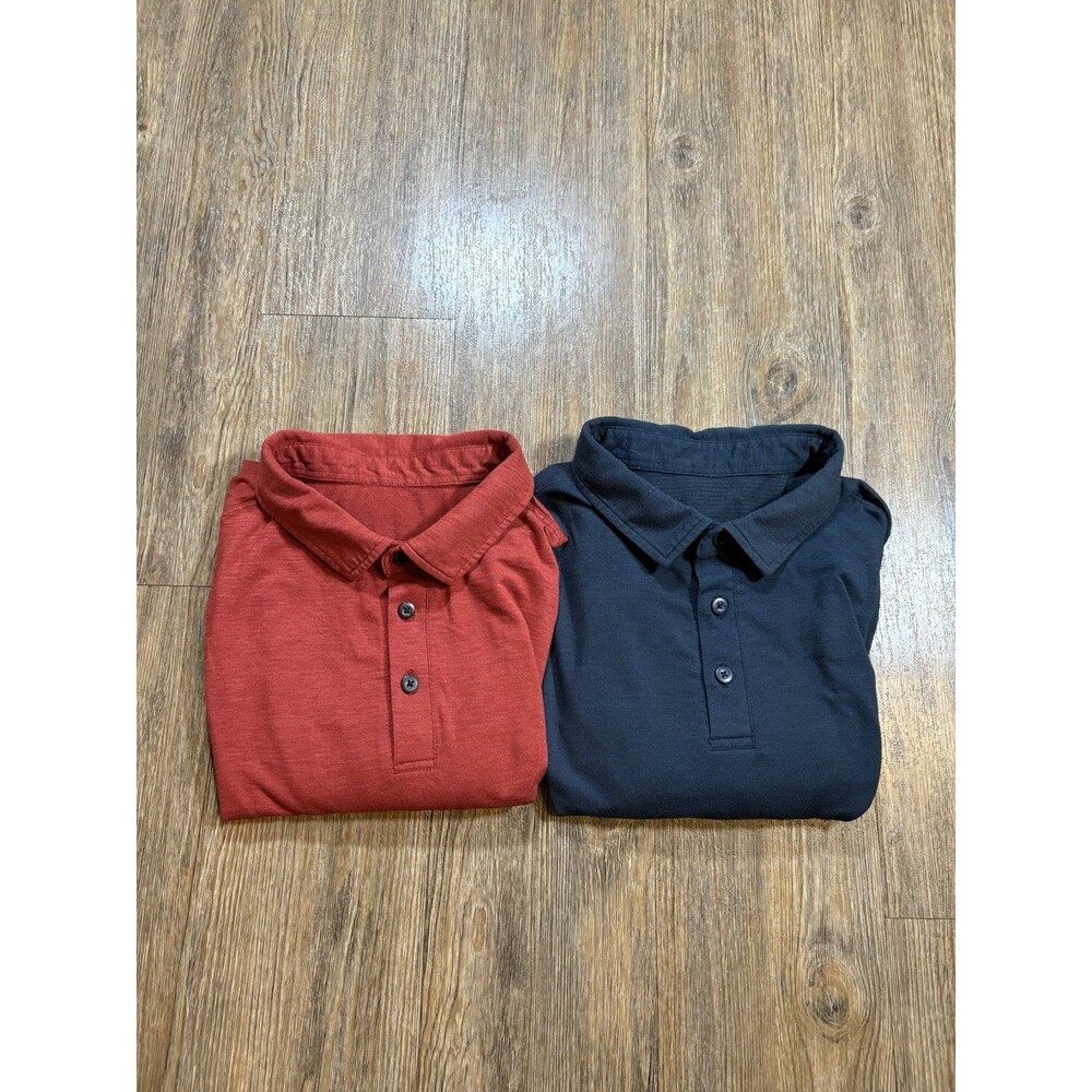 Lot Of 2 Lululemon Polo Shirts Mens Large Evolution Performance Golf Preppy